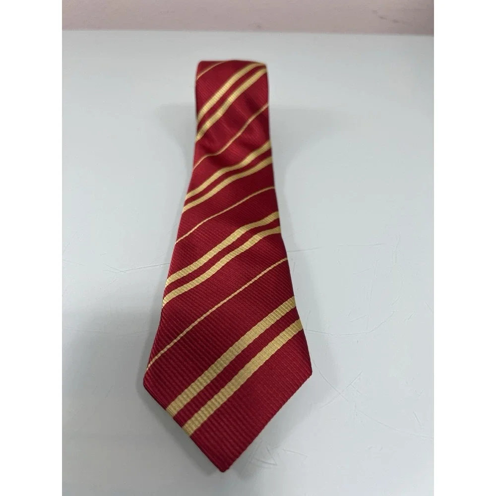 Harry Potter Gryffindor Tie Silk Red Gold Striped Dark Academia Cosplay